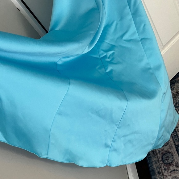 Zum Zum by Niki Livas Blue tie back rhinestone gown, bridesmaid prom Dress Sz 6 - Picture 9 of 11